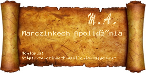 Marczinkech Apollónia névjegykártya